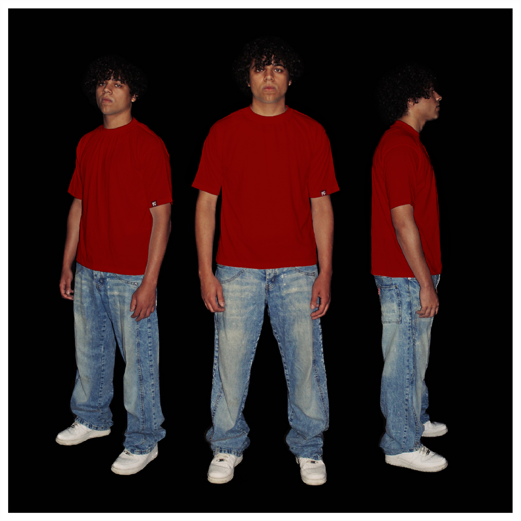 BOX TEE - Maple Red
