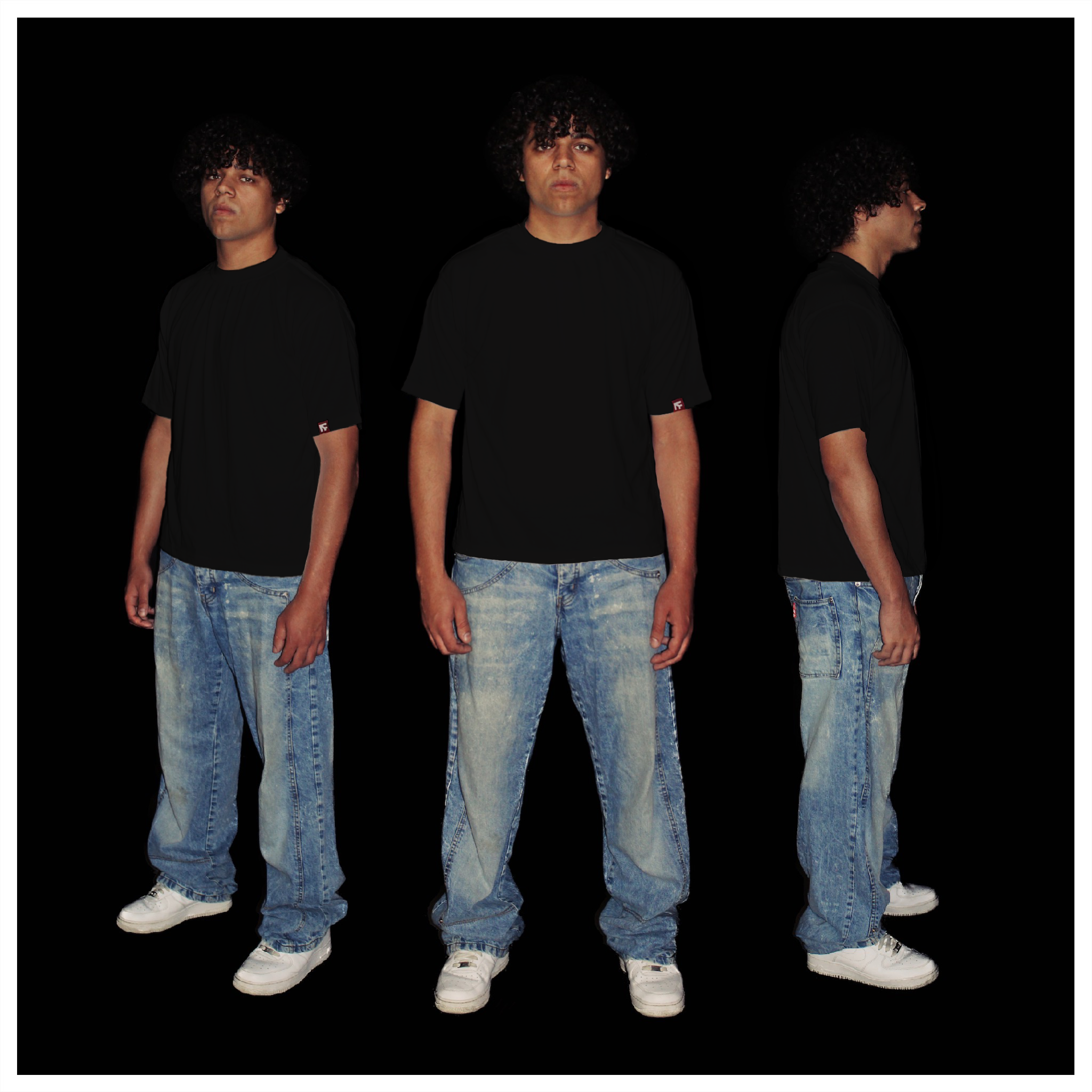 BOX TEE - Coal Black 3-Pack