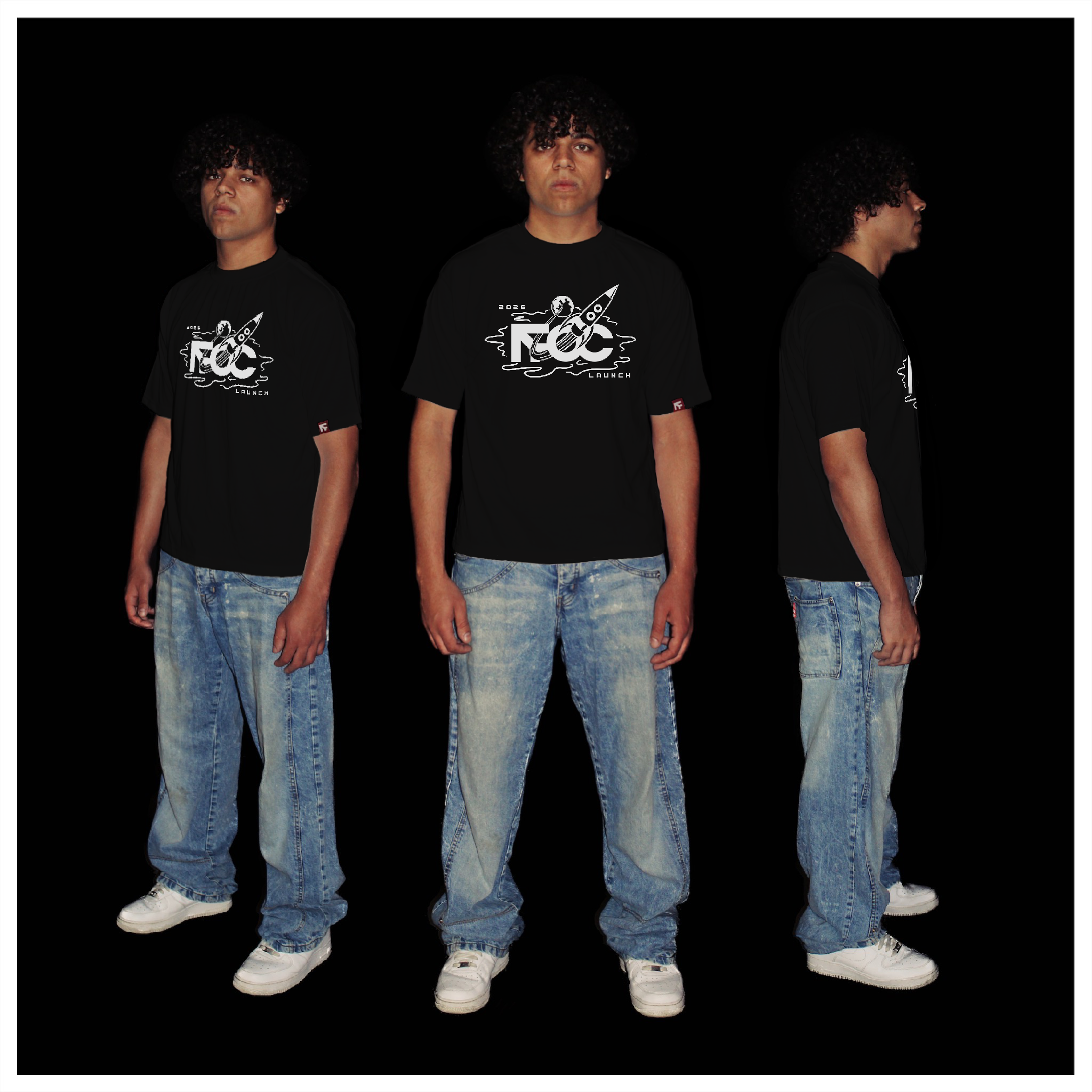 LAUNCH TEE - Coal Black