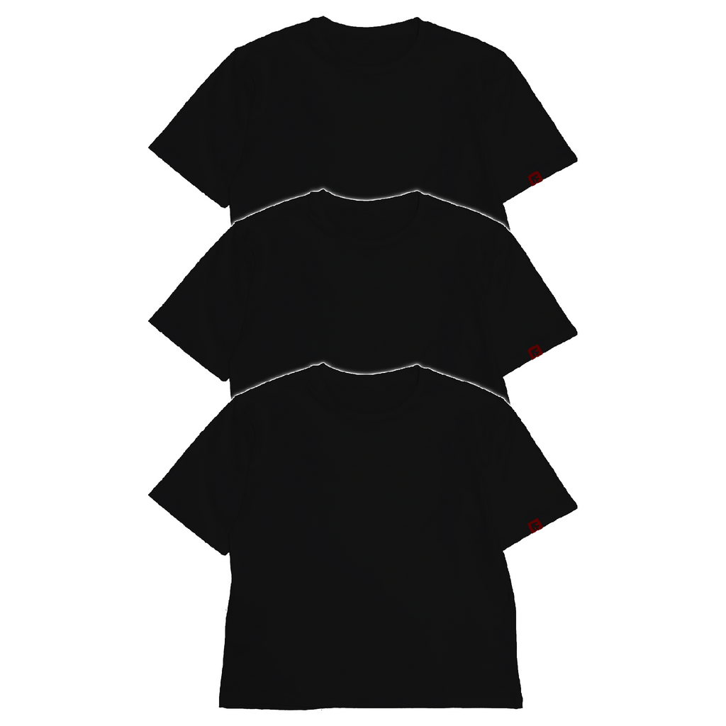 BOX TEE - Coal Black 3-Pack