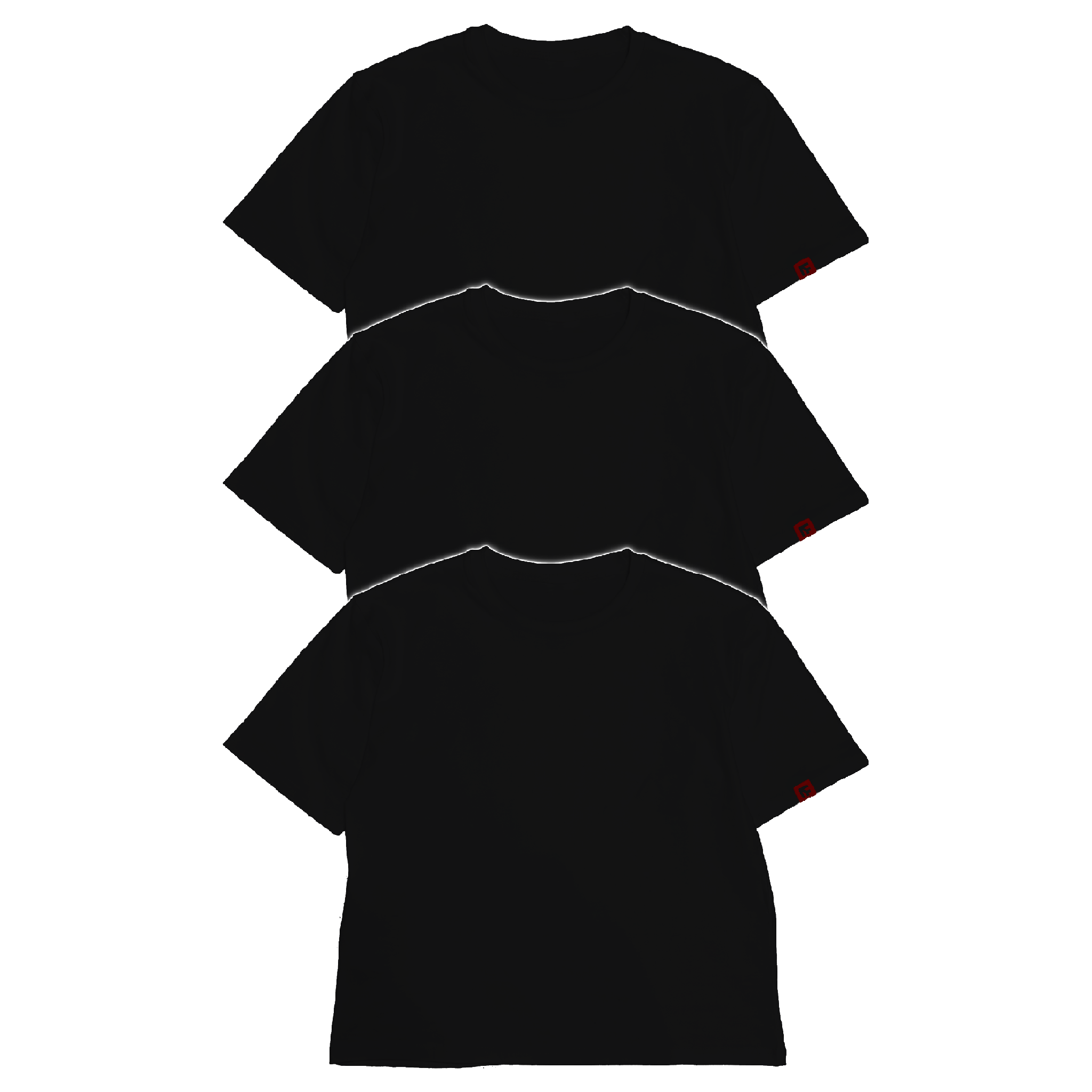 BOX TEE - Coal Black 3-Pack