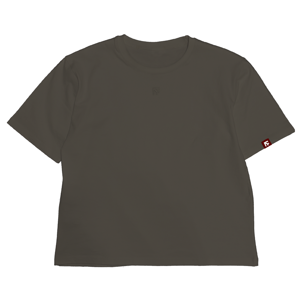 BOX TEE - Stone Grey (Embroidered Chest)